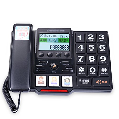 HQCC Elderly Fixed Telephone Large Button Telephone Household Corded Telephone Storage of Telephone (Color : A) - Thumbnail 5
