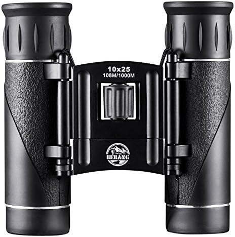 BEBANG 10x25 Folding High Powered Binoculars Compact for Bird Watching, Great for Outdoor Sports Games and Concerts
