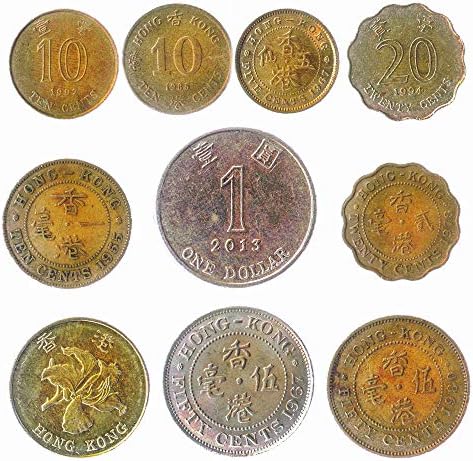 10 عملات هونج كونج القديمة عملات جنوب آسيا المنطقة الإدارية الخاصة لجمهورية الصين الشعبية عملات معدنية قابلة للتجميع: Amazon Ae