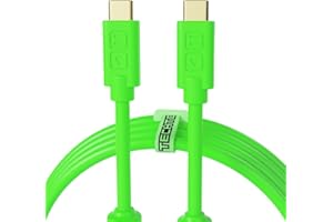 DJ TechTools Chroma Cable – USB-C to USB-C Cable | 100W Power Delivery, 10Gbps, 4K60, Ferrites & 56k? Resistor | Audio-Optimized, Color-Coded with Cable Tie | Green 3.2ft (1M) Straight