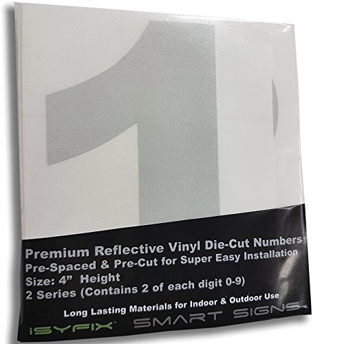 Buy Reflective Vinyl Numbers Stickers 4 Inch Self Adhesive 2 Sets