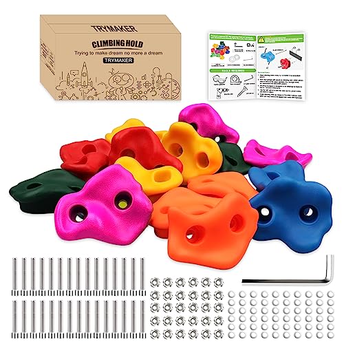 Trymaker Climbing Holds,Rock Climbing Wall for Kids, 5pcs Climbing Grips Set for Children and Adult Outdoor