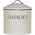 Blue Donuts Vintage Cookie Jar - Cookie Jars for Kitchen Counter, Airtight Jar Cookie Containers, Ivory Cookie Tin, Cookie Tins with Lids for Gift Giving, Large Cookie Jar
