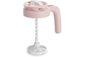 Papablic 32oz Wide Mouth Mason Jar Pour Spout Lid with Mixing Handle & Flip Locking Spout for Mixing Formula/Breastmilk/Protein Powder/Coffee, Pink