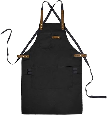 Amazon Freahap カフェエプロン 男性用 エプロン メンズ ショート 喫茶店 デニムエプロン 男性 割烹着 レディース 作業エプロン クロス 作業用 キャンバス 合革 男女兼用 Freahap エプロン