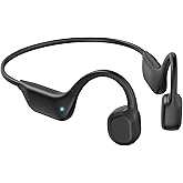 Bone Conduction Headphones, Wireless Bluetooth 5.3 Open-Ear Headphones with Mic, 10H Playtime Workout Headphones, Waterproof Sport Earphones Headset for Running, Gym, Hiking, Cycling (Black)