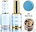 DND DC Blues & Greens GEL POLISH DUO, Gel Lacquer 0.5 oz + Matching Nail Polish Color 0.5 oz, Daisy Nails (with bonus side Glitter) Made in USA (Milky Blue (031))