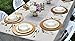 Exquisite 200 Piece Heavyweight Party Disposable Plastic Plates and Cutlery Set Includes 40 Dinner Plates 40 Dessert Plates and 40 Pieces of Glossy Silver Plastic Forks Knives and Spoons (White/Gold)