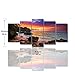 PIY Canvas Wall Paintings for Living Room, Beach Sunset Pictures, Small (24x50 overall by 5 piece)
