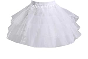 SLENYUBRIDAL Girls 3 Layers Tulle Short Wedding Flower Girl Petticoat Slips Underskirt