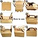LaRibbons 12 Pack Treat Gift Boxes - 9.5 x 5 x 5 inches Brown Paper Box Recycled Kraft Gift Box with Stickers, Perfect for Birthday, Party, Wedding