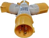 PTI 110V 16A 3 Way Y Splitter Socket Adaptor IP44 Extension Lead 110 Volt view 3