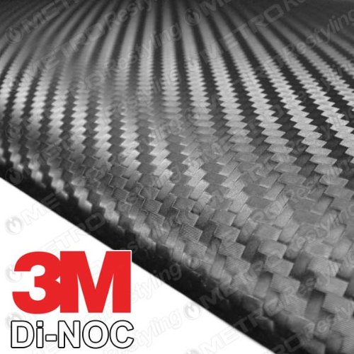 Black 3m di-noc carbon fiber dinoc flex wrap ca-421 48"x24"