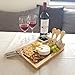 Premium Wood Cheese Board & Cutlery Knife Set with Tempered Glass Cutting Board and 4 pcs Stainless Steel Knives and Ceramic Bowl and 4 Mini Forks
