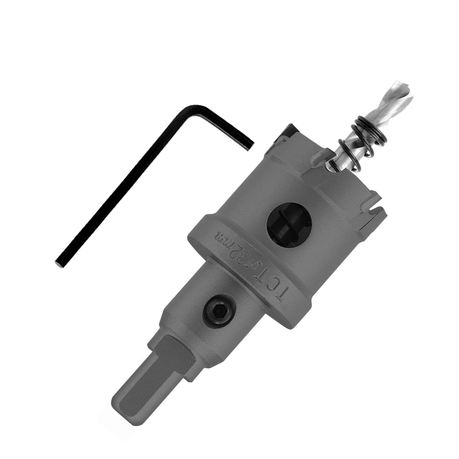 Cjueiom 32mm / 1-1/4 Inch Carbide Hole Saw, Metal Hole Cutter with Pilot Drill Bit, Heavy Duty for Stainless Steel, Sheet Metal, Brass, Aluminum, Wood, Plastic