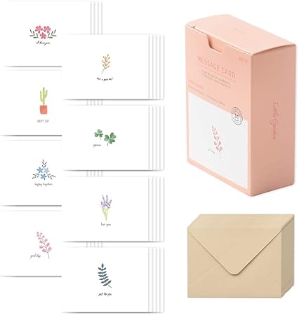 Amazon モノライク メッセージカード ミニカード リトルガーデン Message Card Little Garden 40枚封筒枚セットミニサイズデザイン文具お祝いのカード感謝カード ポストカード 絵柄付はがき 文房具 オフィス用品