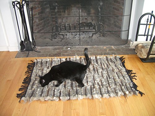 unspun, inlaid wool rug