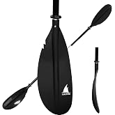 Karltion Kayak Paddle - Adjustable 2 Pieces Aluminum Alloy Shaft with Glass Fiber Blade for Surfing,Oar Fishing Easy Packable Travel