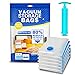 aKing Reusable Vacuum Storage Bags, Save 80% More Storage Space Free Hand Pump for Travel(5 Pack)