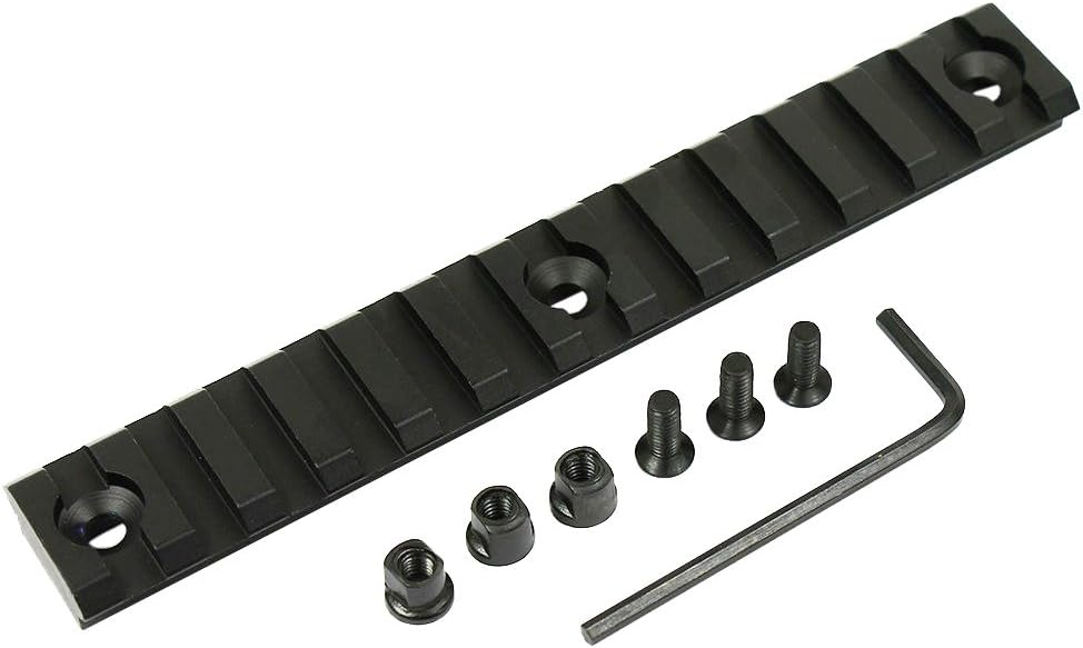 13 Slot 5.25" Picatinny Weaver Rail Section for Keymod Handguard Mount Rail System Black (13 Slots)