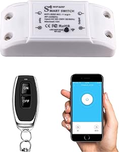 COLOROCK remote switch, WiFi &RF433, AC90-250V 10A, 1Gang wireless relay switch.Compatible with Alexa/Google Home,Voice Control,Timer Function.