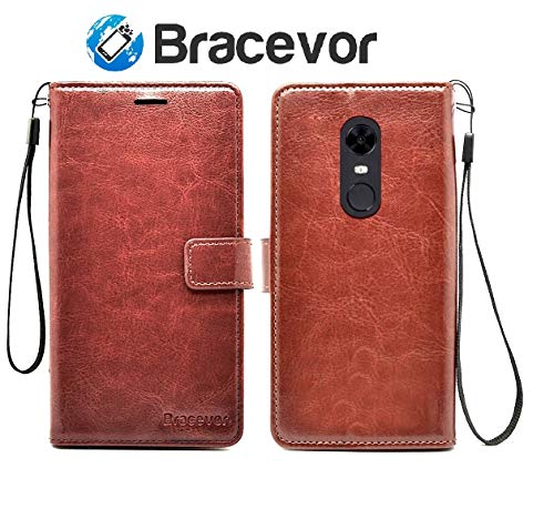 Bracevor Leather Flip Cover Case for Xiaomi Redmi 5 (Executive Brown)