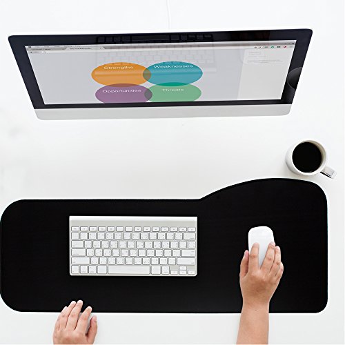 BRILA Extended Mouse pad - Curve Design Gaming Mouse pad - Stitched Edges & Skid Proof Rubber Base - 29.5" x 12.1" x 0.12" X-Large Mouse Keyboard Desk Mat for Computer Laptop (Black) - Thumbnail 6