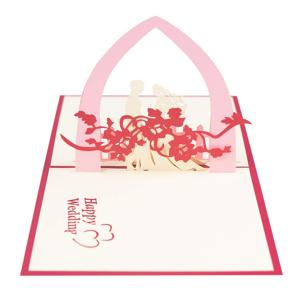 VGoodall Hochzeitskarte, 3D Pop Up Karte zur Hochzeit Glückwuschkarte Einladungskate mit Umschlag für Hochzeit Glückwusche Einladung Grußkate