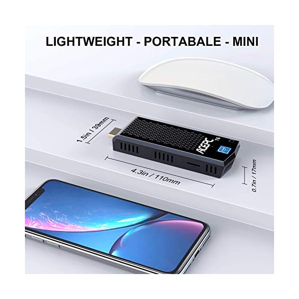 Mini PC Stick Windows 10 Pro, 8GB DDR/ 120GB eMMC Intel Atom Z8350 Computer Stick, Support 4K HD, Bluetooth 4.2, Dual…