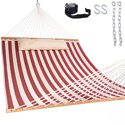 Harbourside Quilted Fabric Hammock,Double Hammock with Spreader Bar and