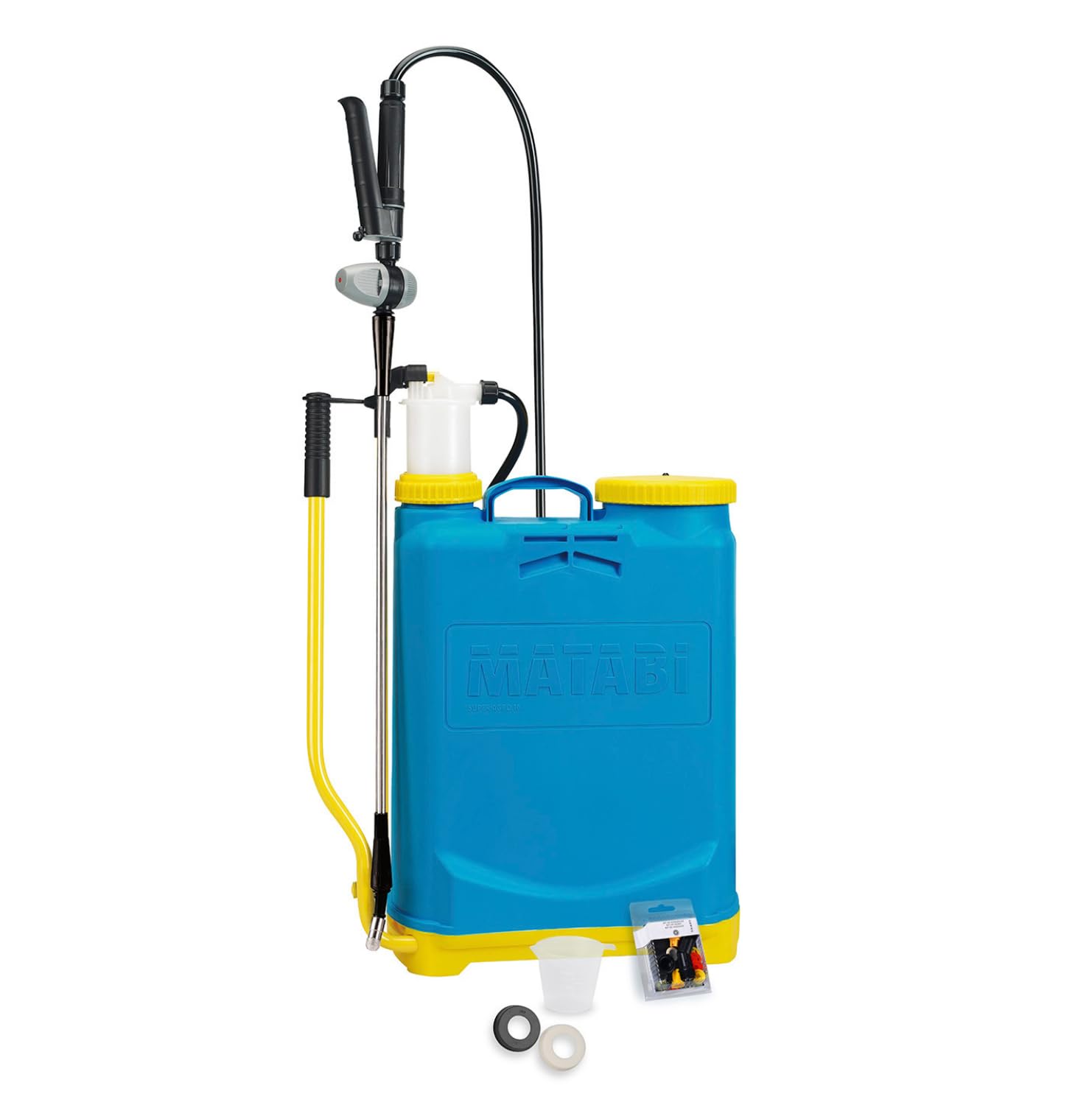 Matabi - Manual Sprayer - Super Agro 16-16 Litre Capacity - Metal Lance - for Large Areas - Intensive Use - Ergonomic Design - Ideal for Over 400m² - Made in Spain