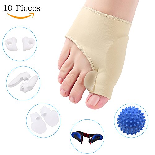 Bunion Corrector and Bunion Relief Kit for Bunion, Hallux Valgus, Big Toe Joint with Protector Sleeve, Separators, Straightener Splint and Foot Massage Ball by Jarvania - Thumbnail 7