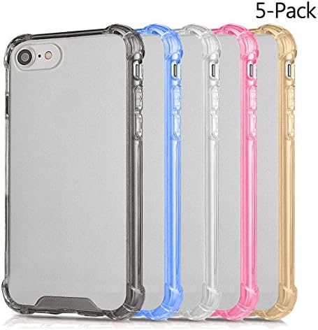 iPhone 7 8 Cases , Wholesale 5 in Pack AMBM Crystal TPU colorful Bumper Shockproof Drop Protection Cover, For Apple iPhone 7 iPhone 8 4.7 inches Clear/Black/Blue/Pink/Yellow