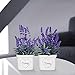 YAPA Potted Lavender Flowers -Small Artificial Plants - Fake Purple Flower with White Ceramic Vase for Home, Party & Wedding Décor
