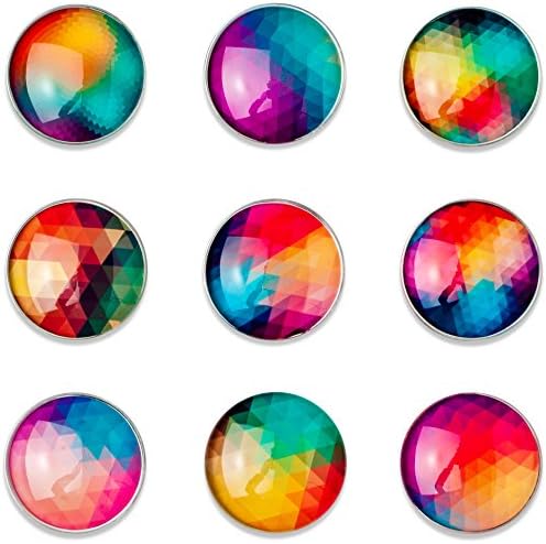 Magnetitos - Set of 9 Magnets - Retro Abstract - For Refrigerator, Whiteboard, Charts, Chores List, To Do List, Fridge, Lockers