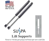 Suspa C16-17796 C1617796 20" Gas Prop, Quantity (2), Force 110 Lbs Per Prop, Force Per Set 220 Lbs, Camper Rear Window, Tonneau Cover Lift Supports, Window Lift Support, Struts, Made in USA