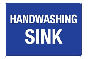 Handwashing Sink Blue Aluminum Sign 12×8 Inch UV Ink Printed for Home & Business Facilities