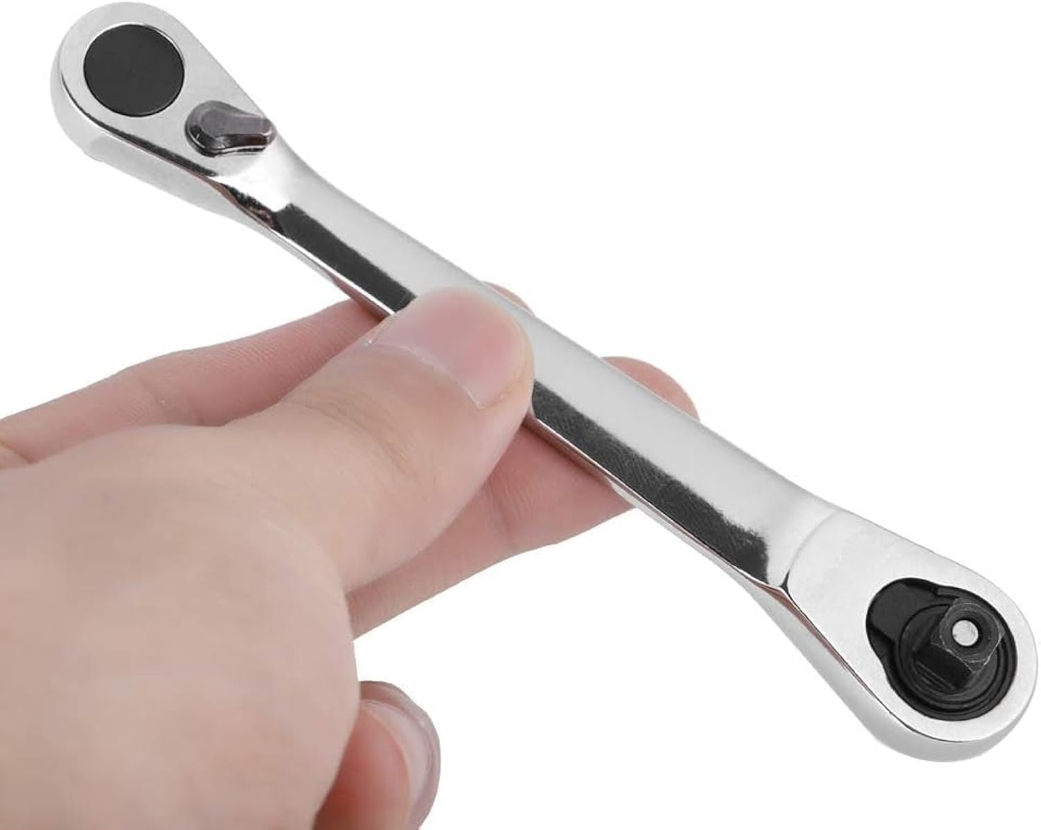 1/4 Inch Mini Ratchet Wrench, Professional 72 Tooth Drive Ratchet Allen Wrench with Double Head, 1/4" Drive & Hex Socket Wrenchs Bit Driver, Quick Release Ratcheting Spanner Repair Tool