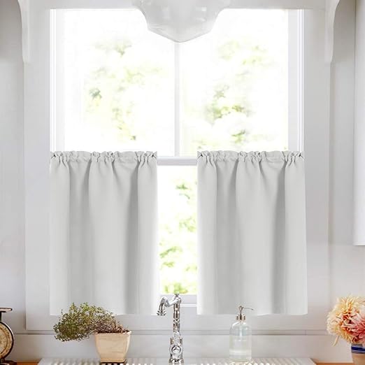 Amazon Com White Tier Curtains Energy Efficient Kitchen Rod