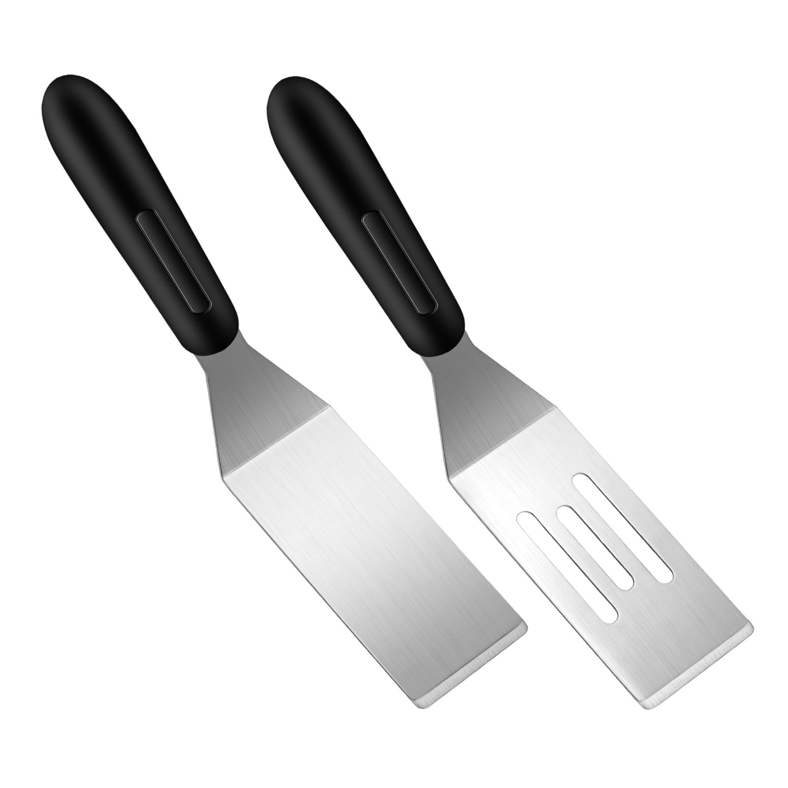 2Pcs Small Metal Spatula, Mini Serving Spatulas for Kitchen Flipping or Cooking Cutter and Serve Turner Spatula Stainless Steel and Scraper for Pancakes Brownies Desserts Cookie Eggs Tiramisu