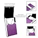 Padike PU Leather Business Card Holder for Women Slim Pocket Business Name Card Holder Stainless Steel Business Card Case with Magnetic Shut (Purple)