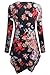 Nandashe Women's Long Sleeves Scoop Neck Dressy Tunic Shirts Hankerchief Hemline Tops