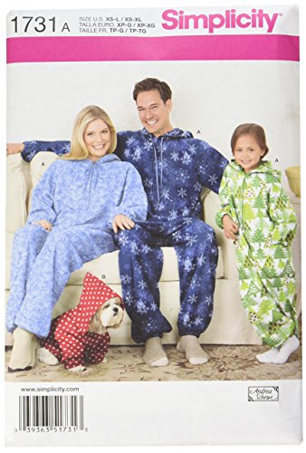Simplicity Creative Patterns 1731 Child's, Teens' and Adults' Fleece Jumpsuit, A (X-Small-Large/X-Small-X-Large)