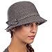 Sakkas Sally Vintage Style Wool Cloche Bucket Winter Hat with Bow Accent