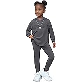 Ltvoo Girls 2 Piece Outfits Long Sleeve Hoodie Sweatshirt and Leggings Skinny Pants Spring Fall Clothes Sweatsuit for 4-7Y