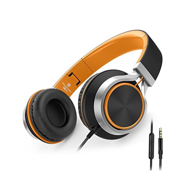 AILIHEN-C8-Foldable-Headphones-with-Microphone-and-Volume-Control-Lightweight-Stereo-Headsets-for-iPad-35mm-Android-Cellphones-Smartphones-Laptop-Computer-Mp3BlackOrange Ailihen C8 Foldable Headphones with Microphone and Volume Control Lightweight Stereo Headsets for iPad 3.5mm Android…