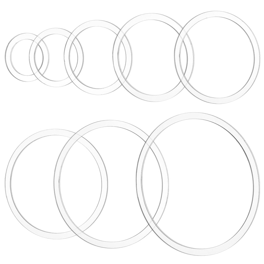 Photo 1 of PH PandaHall Router Template for Woodworking, 8 Circle Router Jig Templates 2.8~8 inch Clear Acrylic Inlay Templates Craft Template Router Stencils for Wooden Projects Handmade Crafts Making