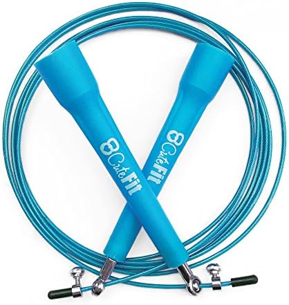 Crossfit Jump Rope Double Under Speed by CuteFit Womens Rx Fitness Jumping Health Benefits Weight Loss Cardio Workout Adjustable for Kids