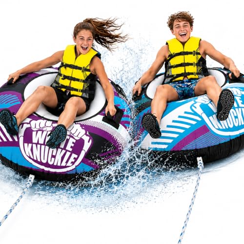 Towable Tubes for Boating, Inflatable Water Towable, Pull Behind Rider, Watersports Float, Lake Adventure Tube for Recreational Boating & Family Fun by White Knuckle