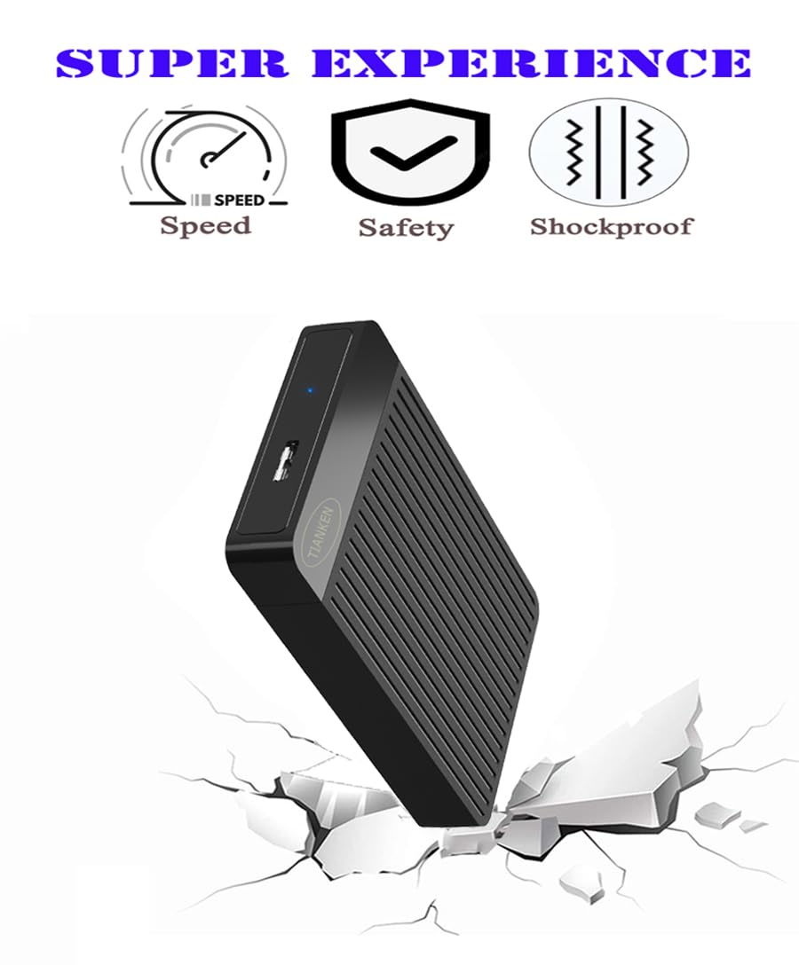 1TB Ultra Slim Portable External Hard Disk Drive 2.5'' USB 3.0 HDD Storage for Mac, PC, Laptop, PS4, Xbox one